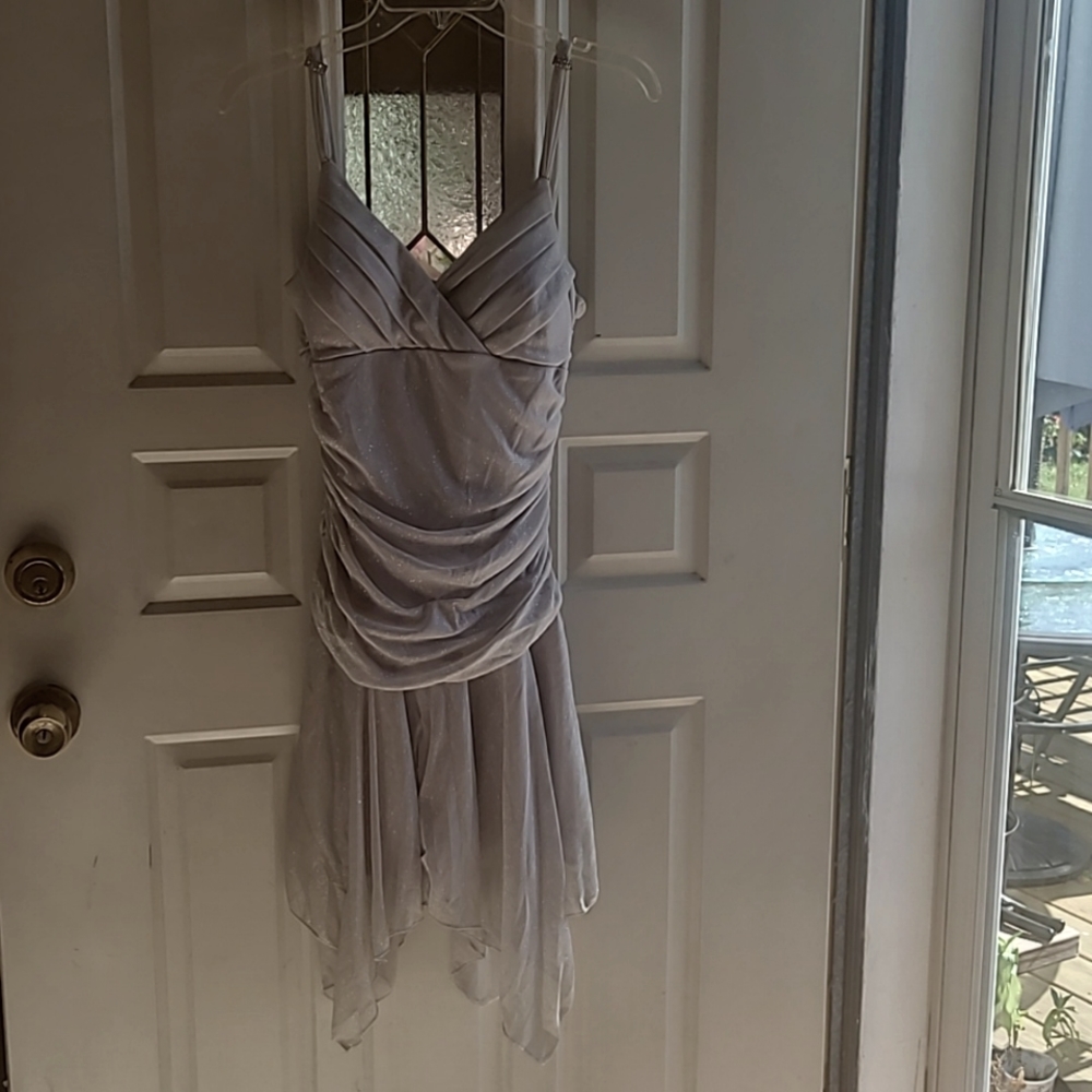 Juniors silver dress with sparkles